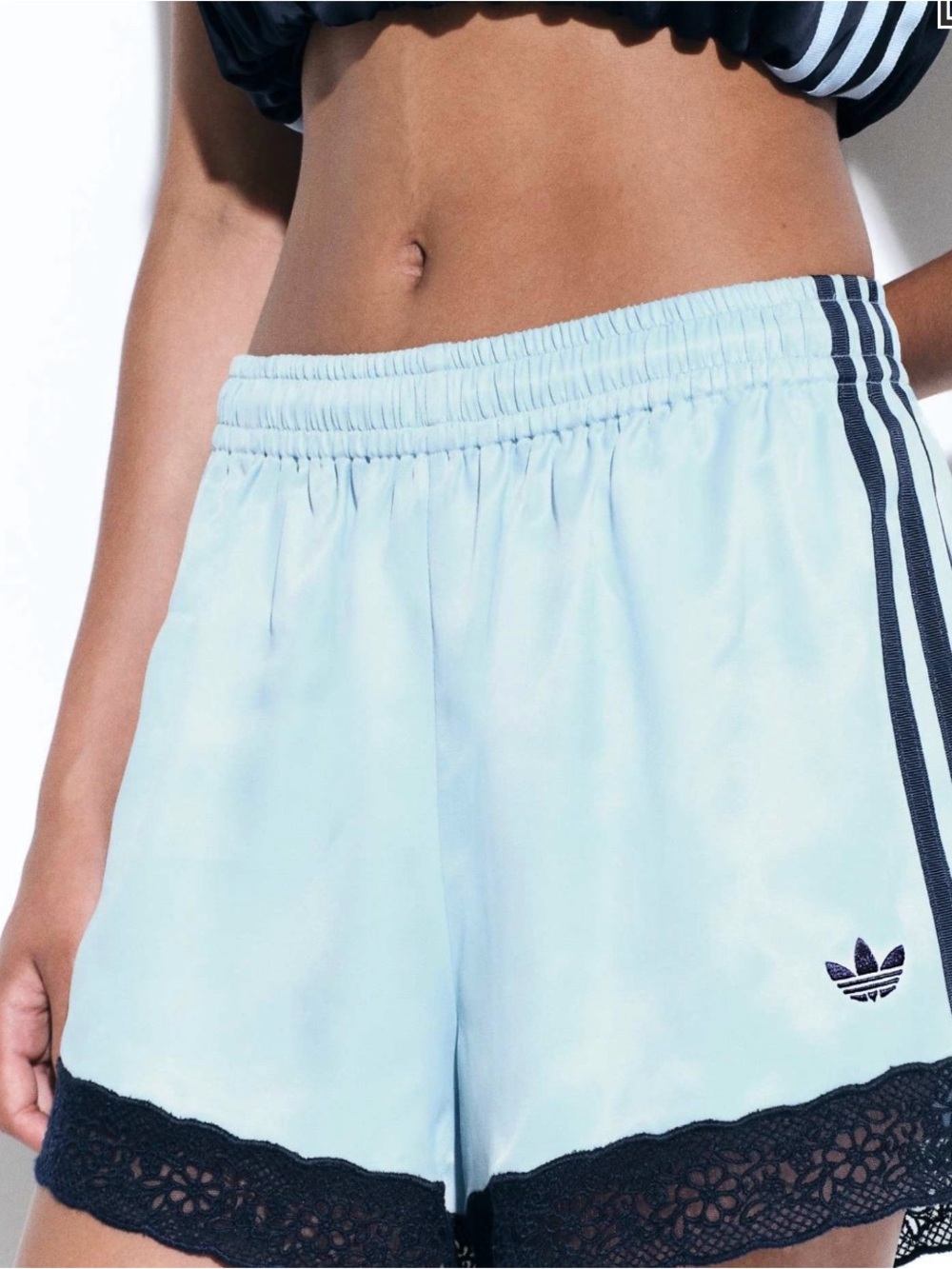 adidas x ASOS Women’s Pale Blue Lace Trim Shorts Size Medium